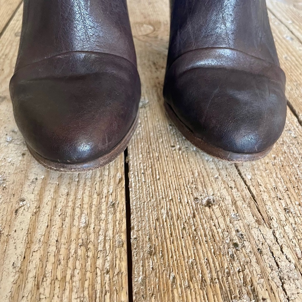 Rag & Bone Kinsey Brown Leather Ankle Boots Size 7.5 - Picture 8 of 12